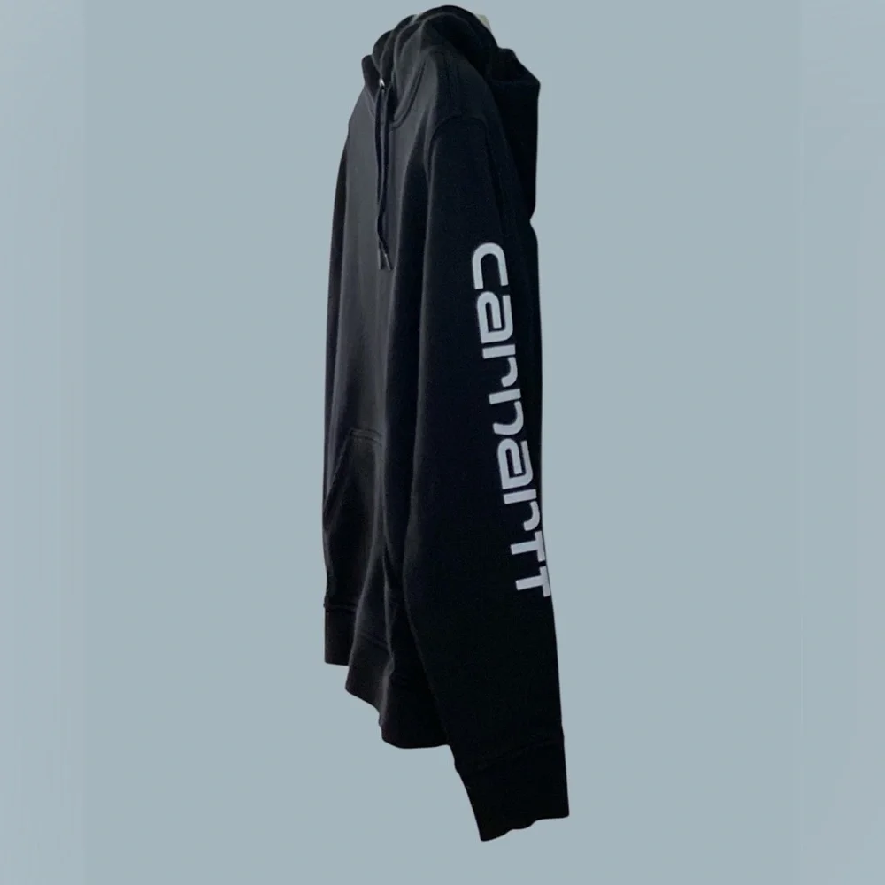 Carhartt Black Women's Relaxed Fit Logo Sleeve Graphic Hoodie Size (8-10) EUC - Picture 6 of 8